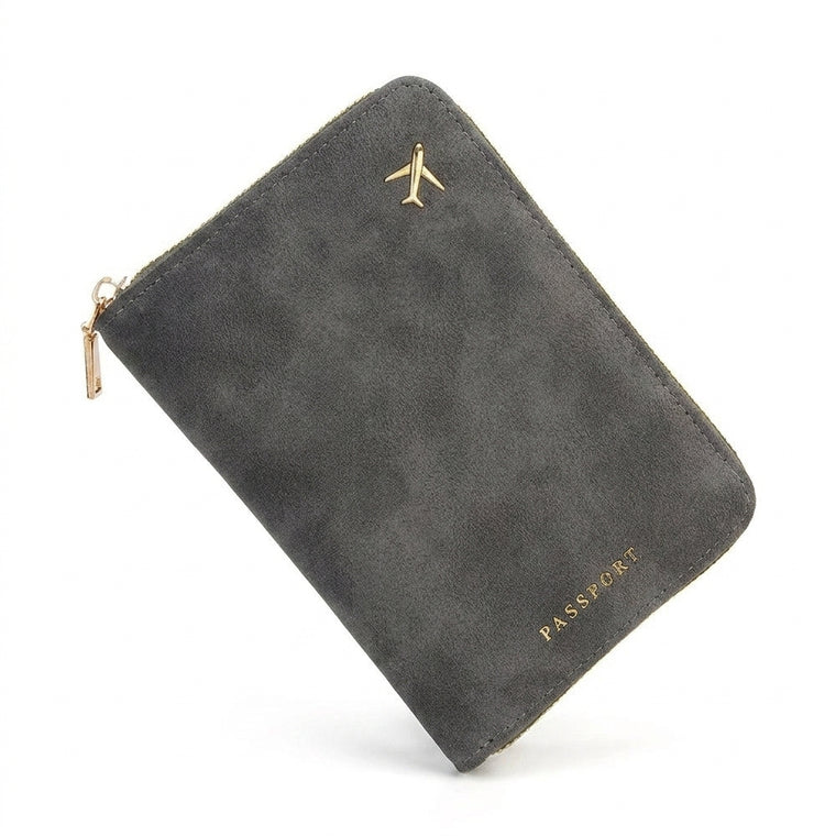 Slim passport wallet for a business trip