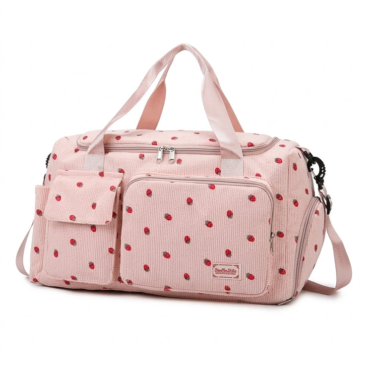 Corduroy travel tote for a family holiday